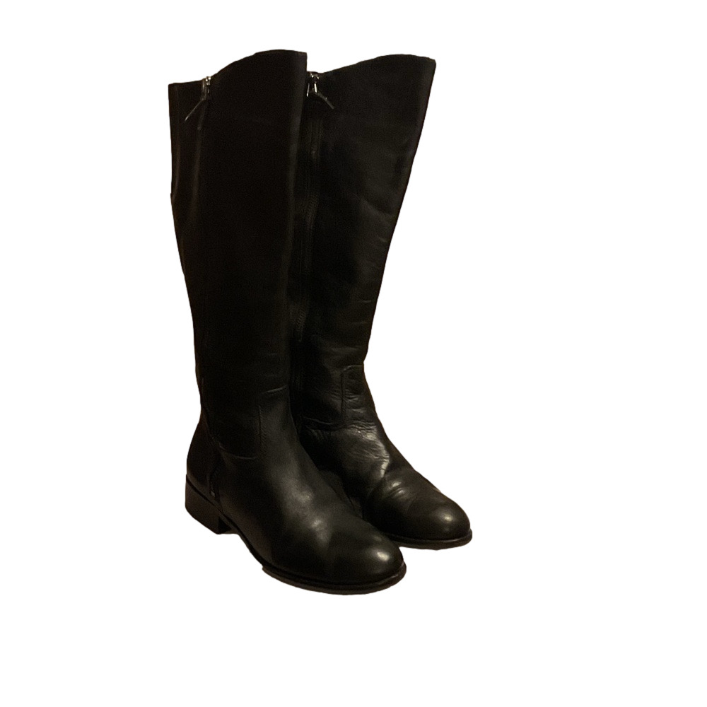 Franco Sarto Sleek Black Leather, Knee-High Boots